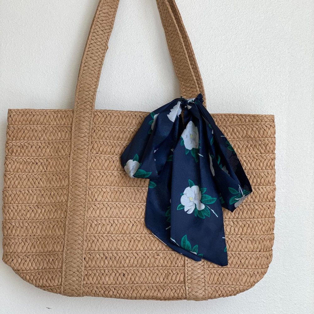Draper James Straw Bag with Scarf